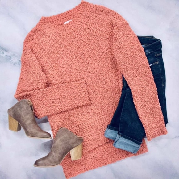 Coral Popcorn Sweatshirt - Picture 1 of 4
